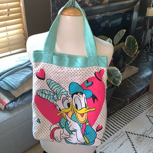 Gently Loved Disney Donald and Daisy Canvas Tote Bag by Loungefly - Picture 1 of 11